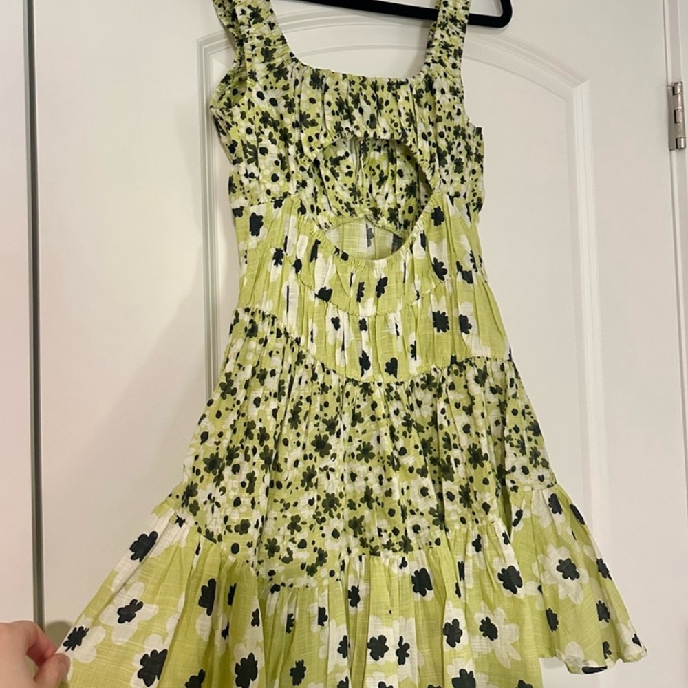 NEW Anthropologie Celandine Tiered Smocked Cutout Mini Dress S Small Floral NWT - Picture 5 of 5